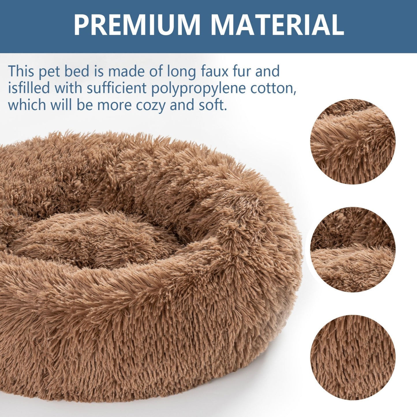 Fluffy Donut Dog Bed 🛏️ – Calming, Cozy & Washable Pet Haven 🐶🐱