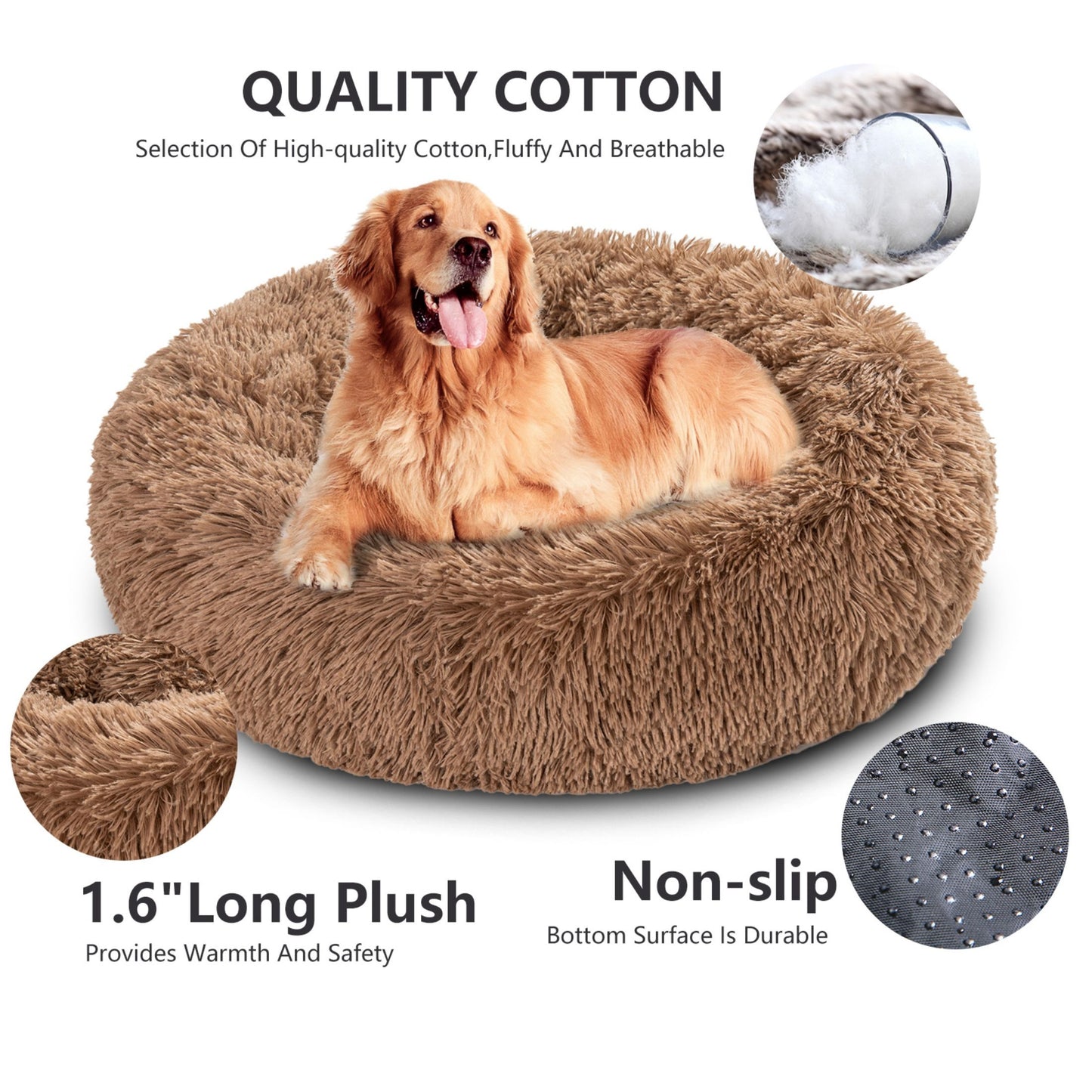 Fluffy Donut Dog Bed 🛏️ – Calming, Cozy & Washable Pet Haven 🐶🐱