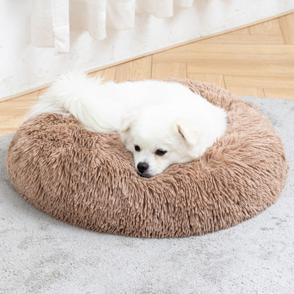 Fluffy Donut Dog Bed 🛏️ – Calming, Cozy & Washable Pet Haven 🐶🐱