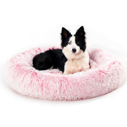 Fluffy Donut Dog Bed 🛏️ – Calming, Cozy & Washable Pet Haven 🐶🐱