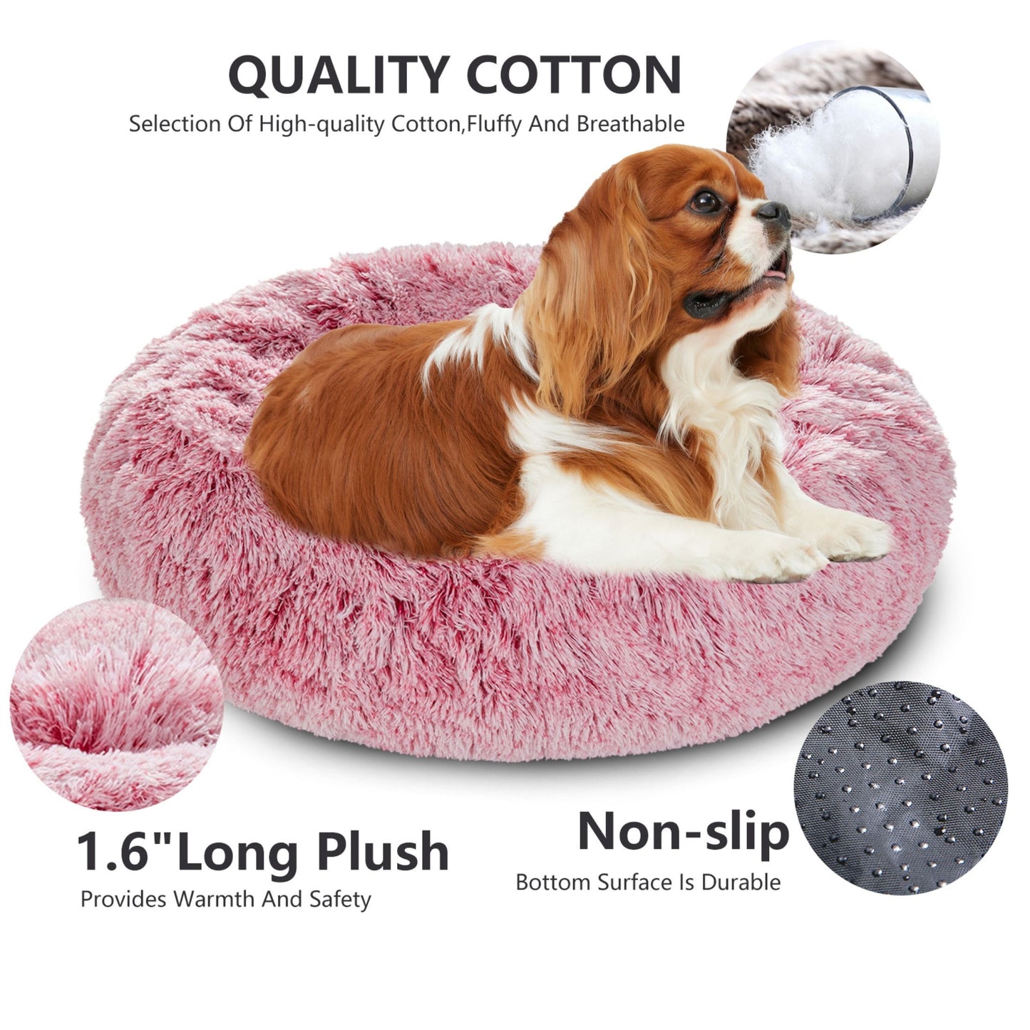 Fluffy Donut Dog Bed 🛏️ – Calming, Cozy & Washable Pet Haven 🐶🐱