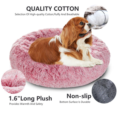 Fluffy Donut Dog Bed 🛏️ – Calming, Cozy & Washable Pet Haven 🐶🐱